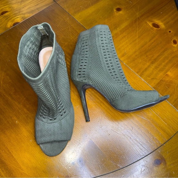 Anne Michelle Olive High Heel Booties - Picture 4 of 9